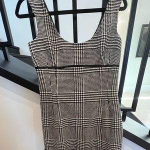 Lela Rose Black and White Plaid Dress